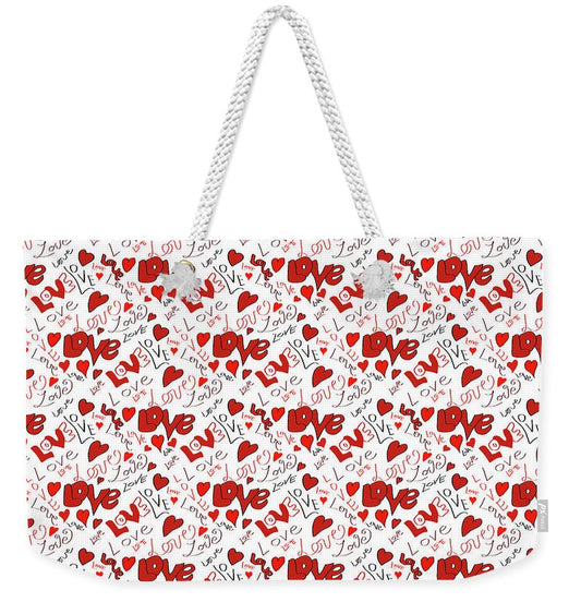 Love and Hearts - Weekender Tote Bag