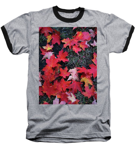 Maple Leaves In October 5 - Baseball T-Shirt