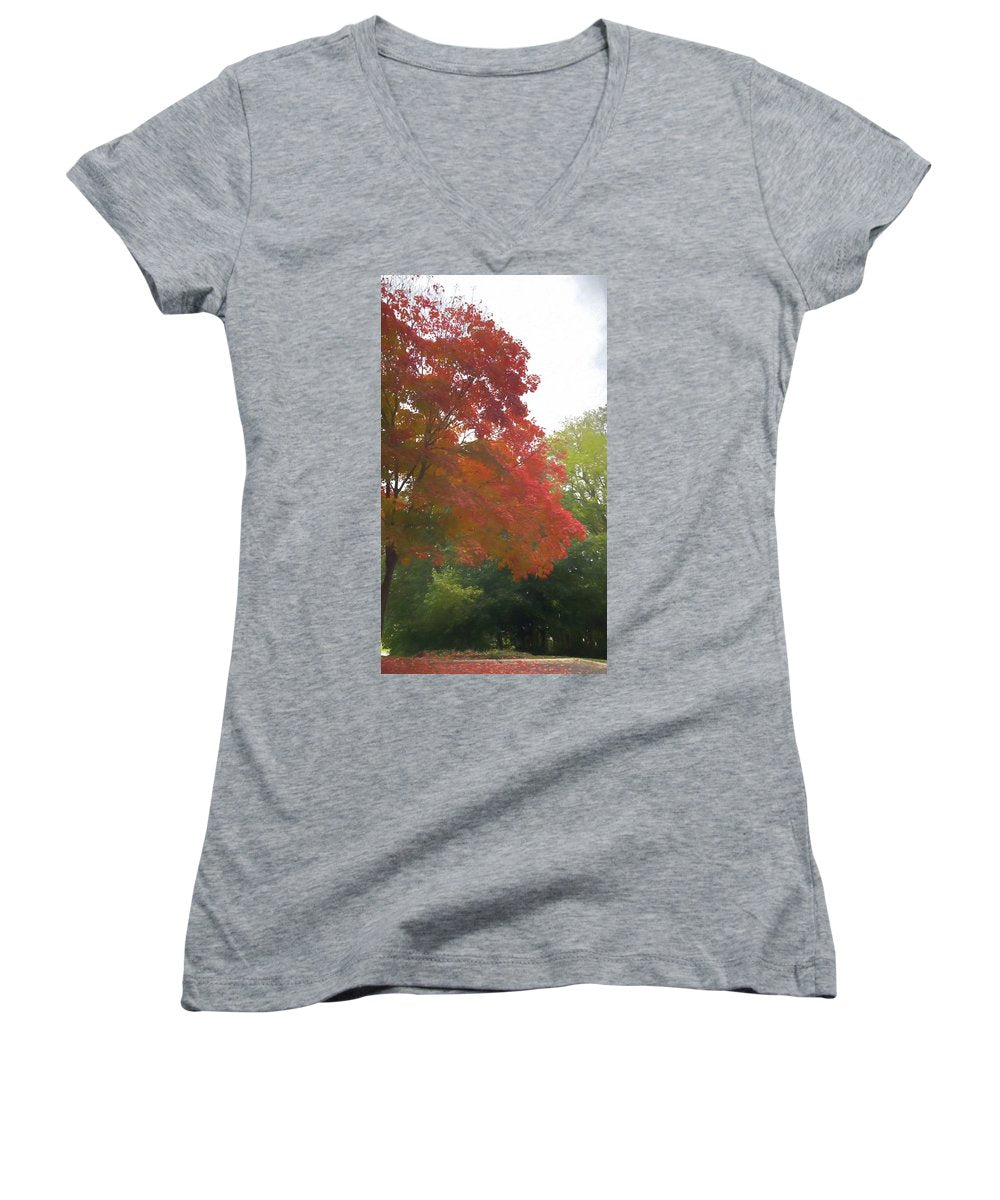 Maple Tree In October - Women's V-Neck