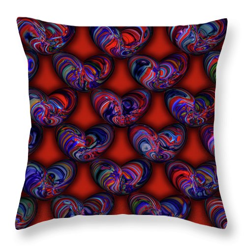 Marbled Valentine - Throw Pillow