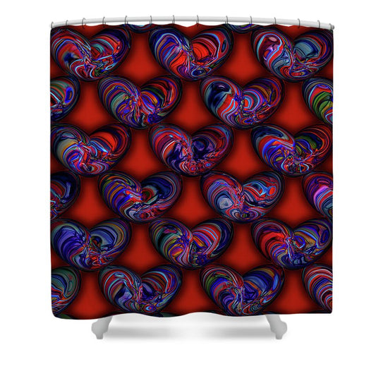 Marbled Valentine - Shower Curtain
