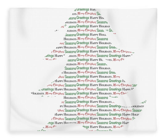 Merry Christmas Tree Text Art - Blanket