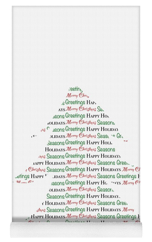 Merry Christmas Tree Text Art - Yoga Mat