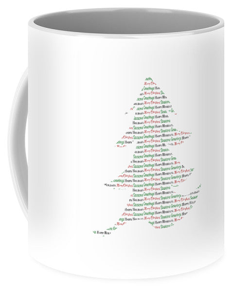 Merry Christmas Tree Text Art - Mug