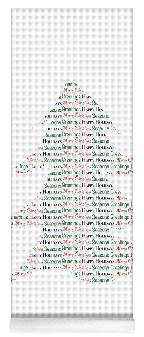 Merry Christmas Tree Text Art - Yoga Mat