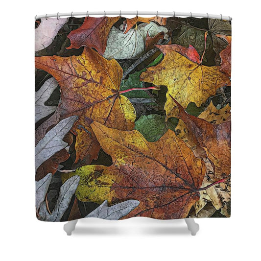 Mid October Leaves 3 - Shower Curtain
