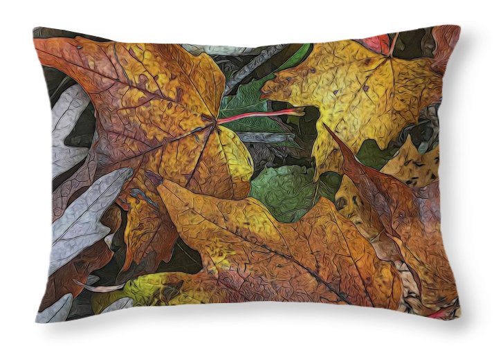 Mid October Leaves 3 - Throw Pillow