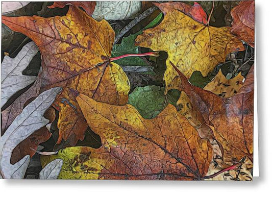 Mid October Leaves 3 - Greeting Card