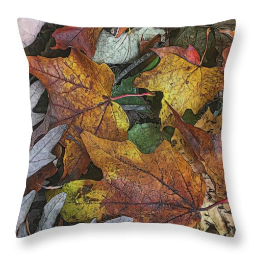 Mid October Leaves 3 - Throw Pillow