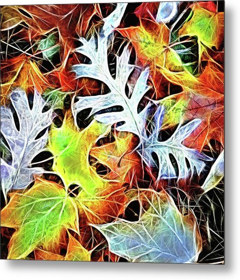 Mid October Leaves 4 - Metal Print