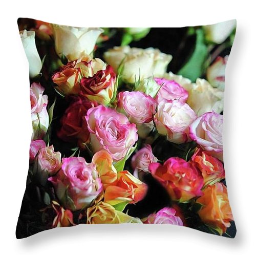 Mini Tea Roses - Throw Pillow