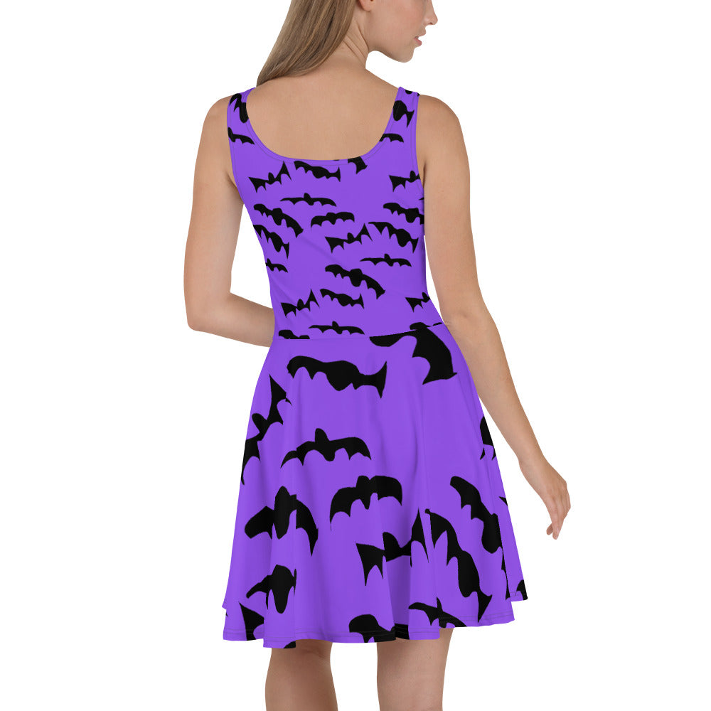 Bats Pattern Skater Dress