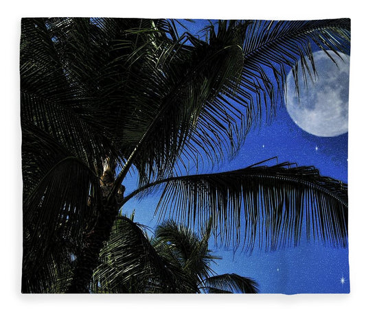 Moon Over Palm Trees - Blanket