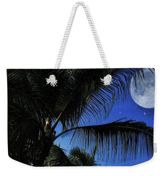 Moon Over Palm Trees - Weekender Tote Bag