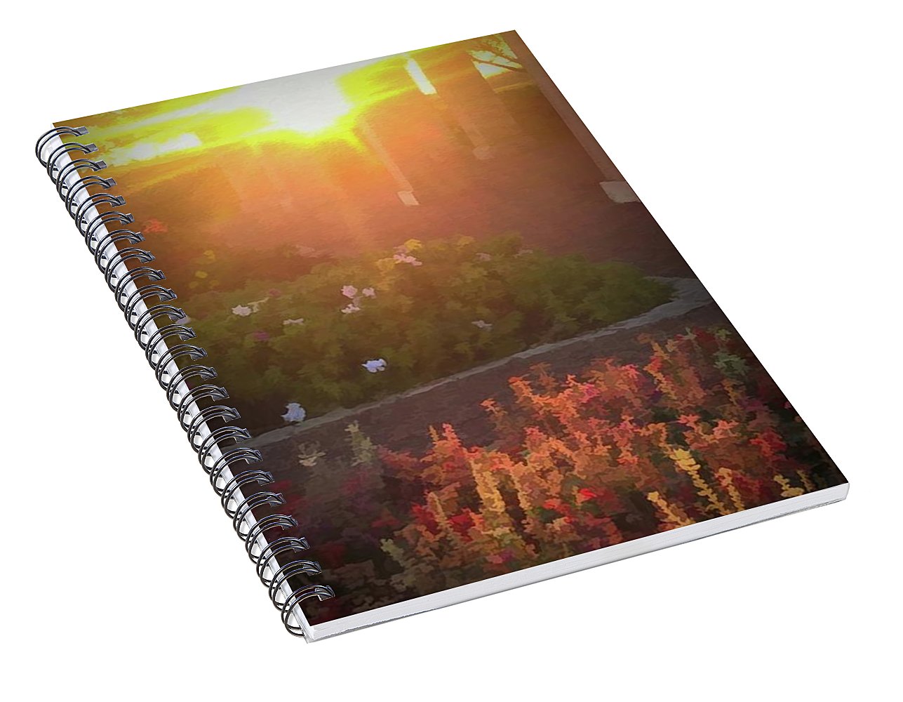 Morning Sunrise Garden Walk - Spiral Notebook