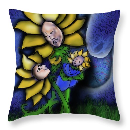 Mother Flower Moon - Throw Pillow