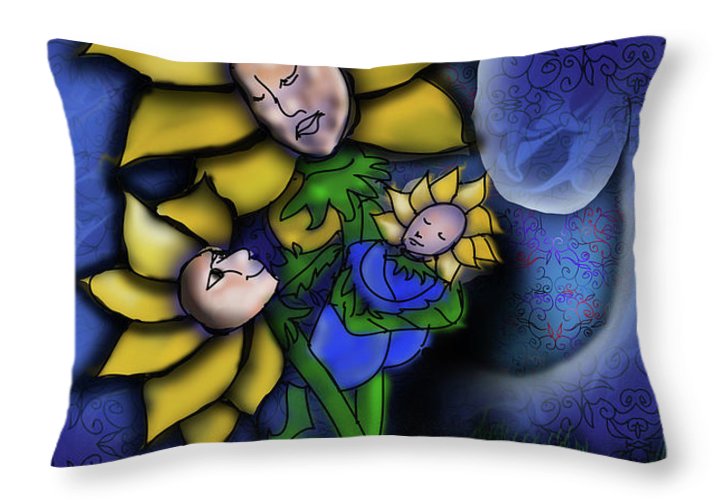 Mother Flower Moon - Throw Pillow