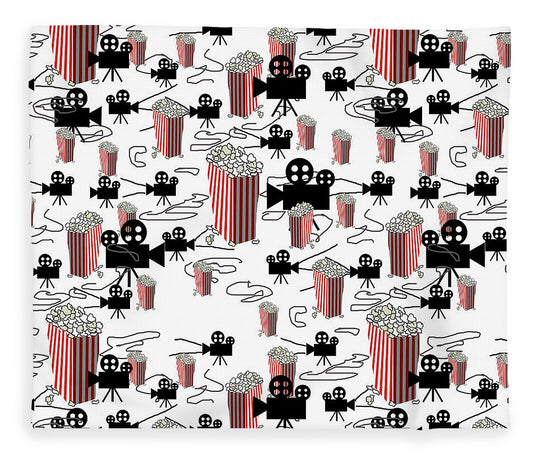 Movie Pattern With Popcorn - Blanket