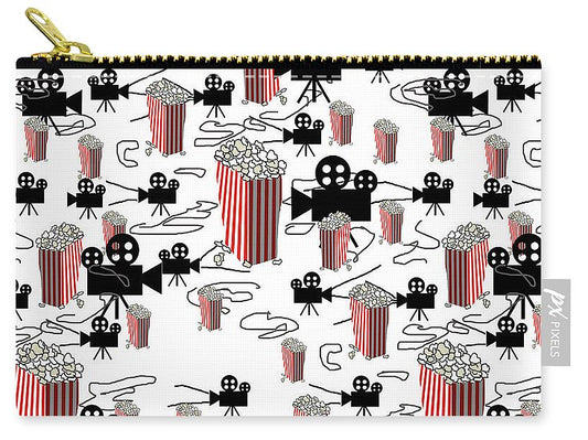 Movie Pattern With Popcorn - Carry-All Pouch