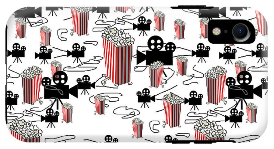Movie Pattern With Popcorn - Phone Case
