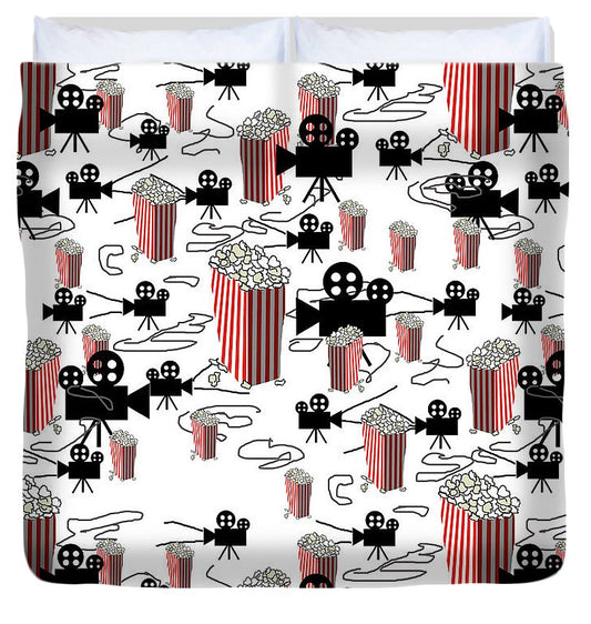 Movie Pattern With Popcorn - Duvet Cover