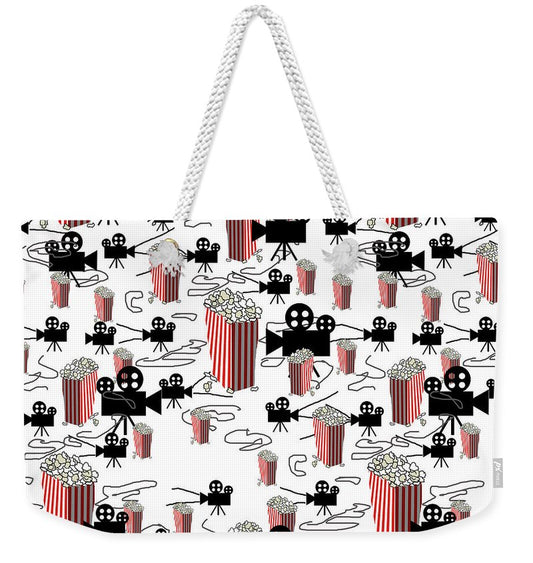 Movie Pattern With Popcorn - Weekender Tote Bag