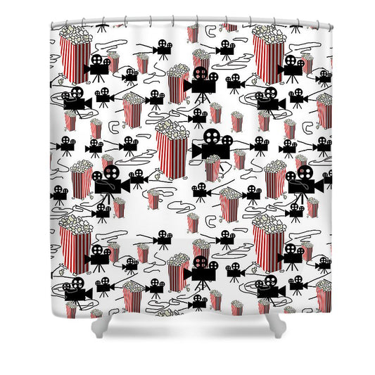 Movie Pattern With Popcorn - Shower Curtain