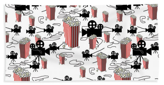 Movie Pattern With Popcorn - Beach Towel
