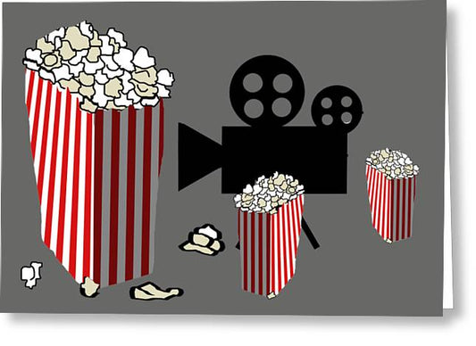 Movie Reels and Popcorn - Greeting Card