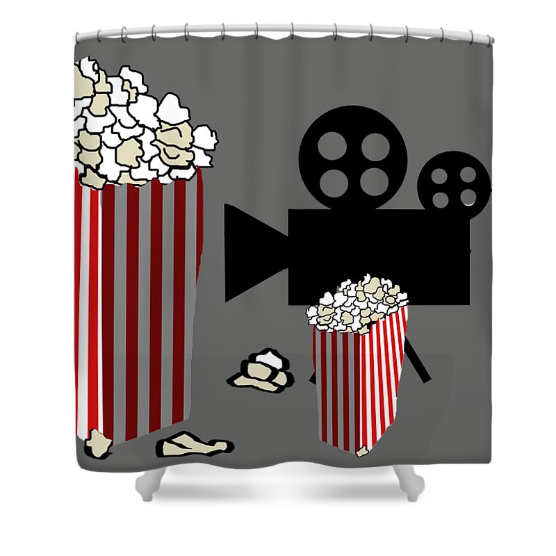 Movie Reels and Popcorn - Shower Curtain