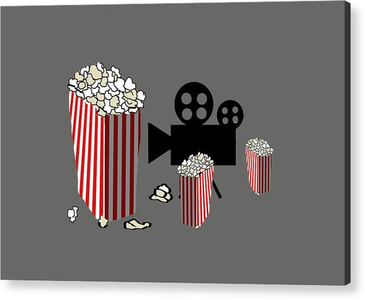 Movie Reels and Popcorn - Acrylic Print