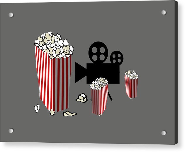 Movie Reels and Popcorn - Acrylic Print