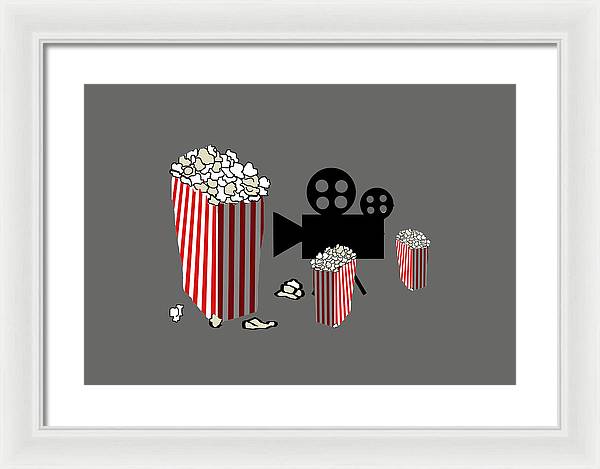 Movie Reels and Popcorn - Framed Print