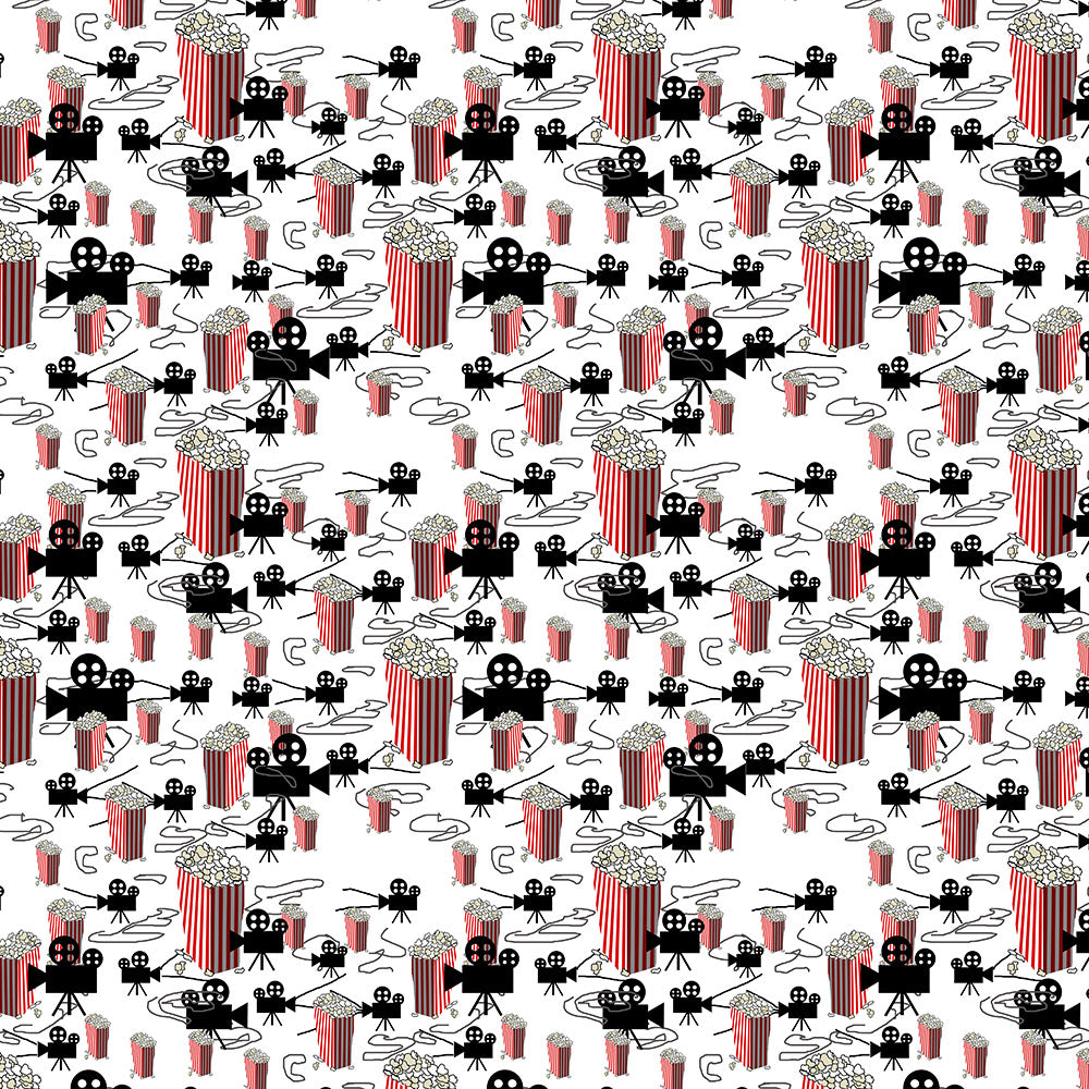 Movies and Popcorn Pattern Digital Image Download