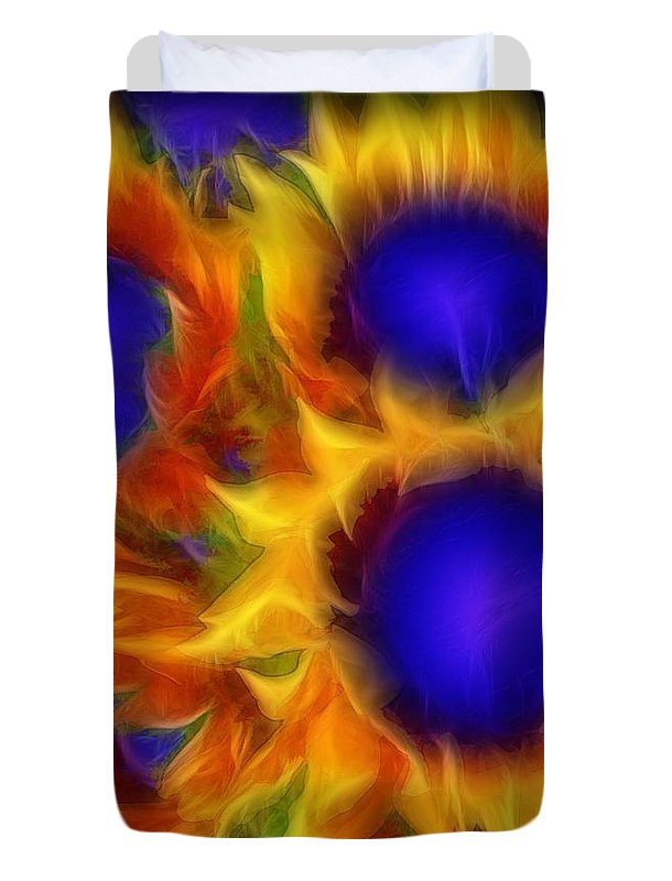 Neon Sunflowers - Duvet Cover