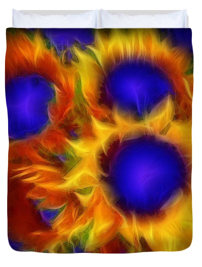Neon Sunflowers - Duvet Cover