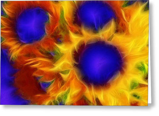 Neon Sunflowers - Greeting Card