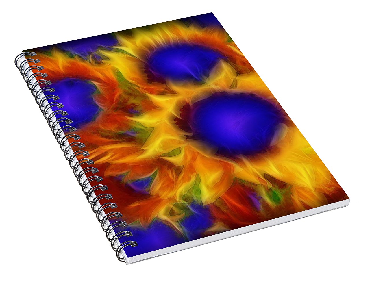 Neon Sunflowers - Spiral Notebook