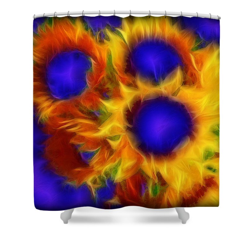 Neon Sunflowers - Shower Curtain
