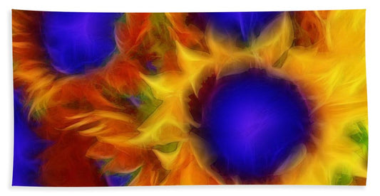 Neon Sunflowers - Beach Towel