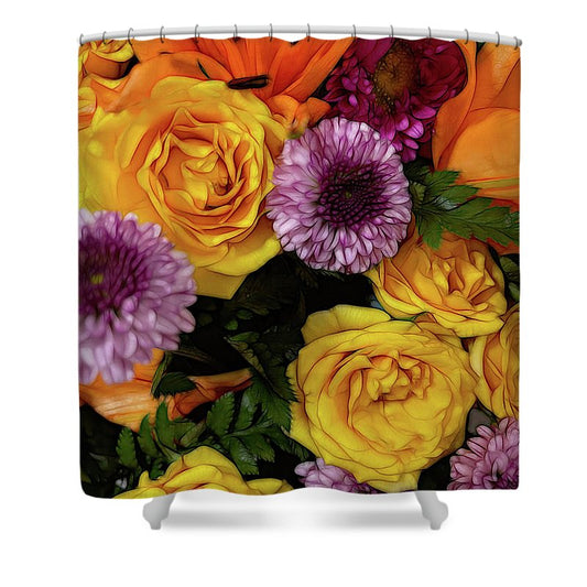 November Flowers 8 - Shower Curtain