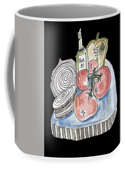 Olive Oil Veg Board Watercolor - Mug