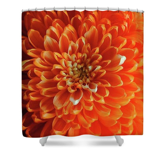 Orange Chrysanthemum - Shower Curtain