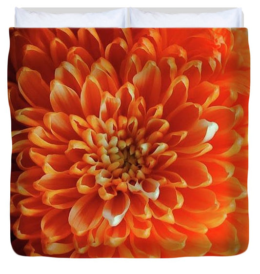 Orange Chrysanthemum - Duvet Cover