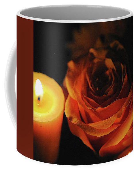 Orange Rose By Candle Light - Mug