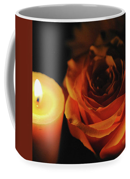 Orange Rose By Candle Light - Mug