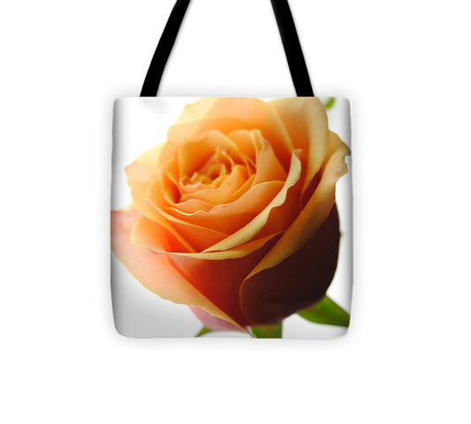 Orange Rose On White - Tote Bag