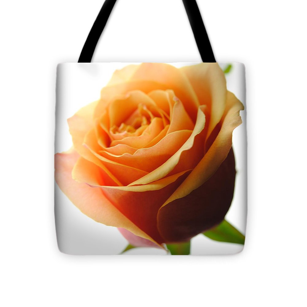 Orange Rose On White - Tote Bag