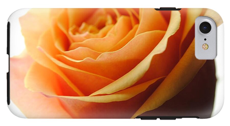 Orange Rose On White - Phone Case