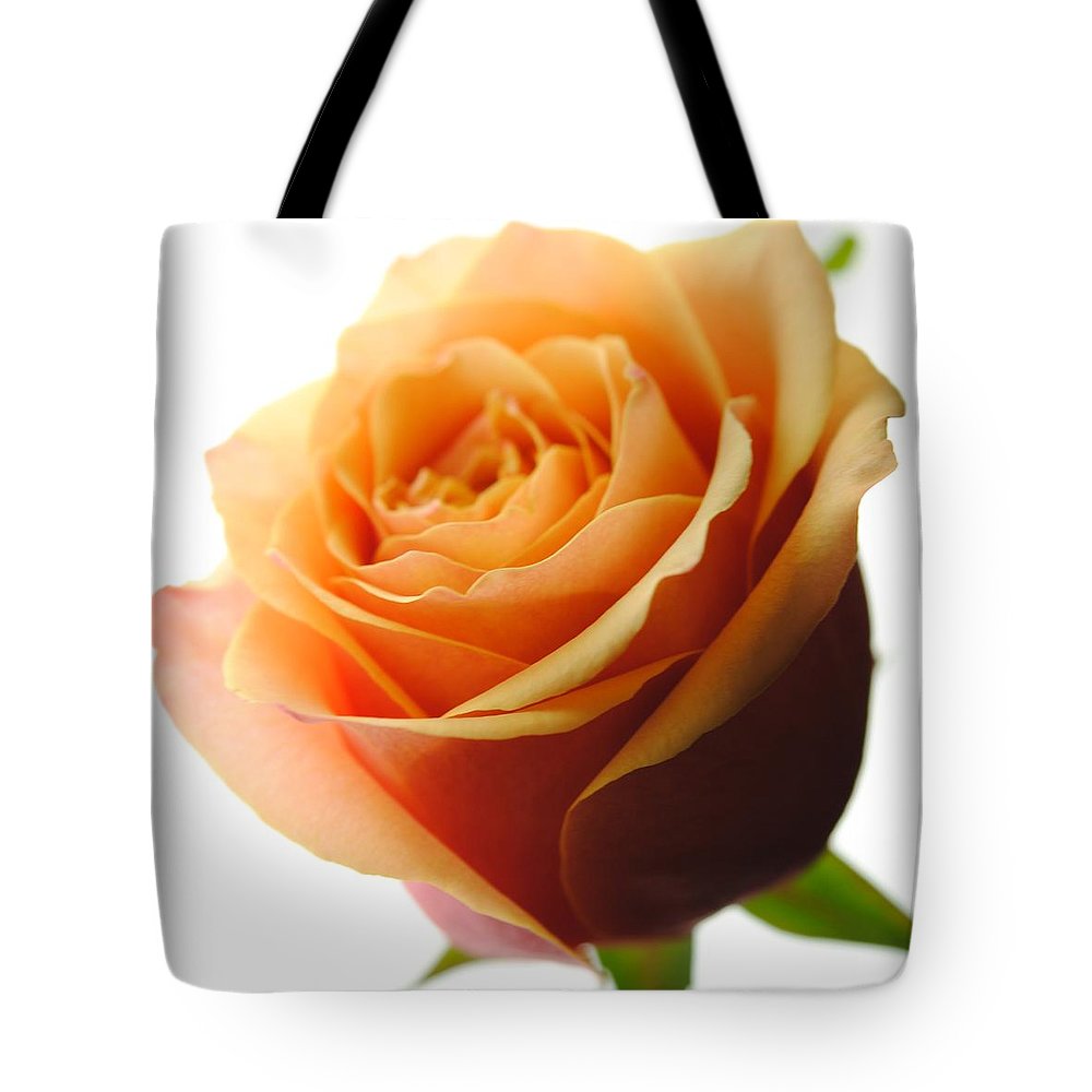 Orange Rose On White - Tote Bag